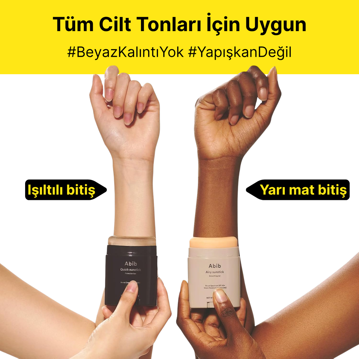 Abib, Airy Sunstick Smoothing Bar (Kore menşeli, SPF50+ Güneş Koruyucu Stick) 23g ürün görseli