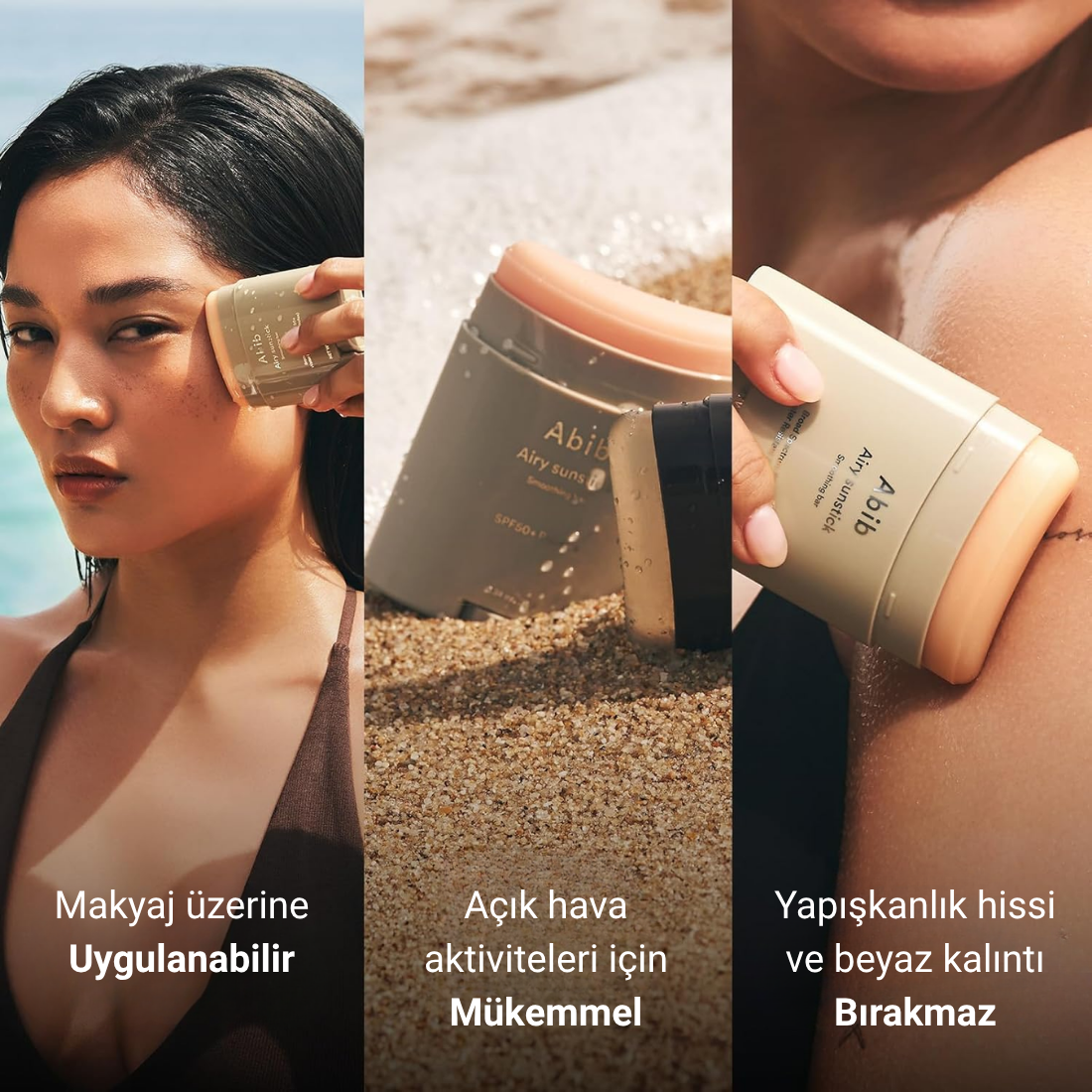 Abib, Airy Sunstick Smoothing Bar (Kore menşeli, SPF50+ Güneş Koruyucu Stick) 23g ürün görseli