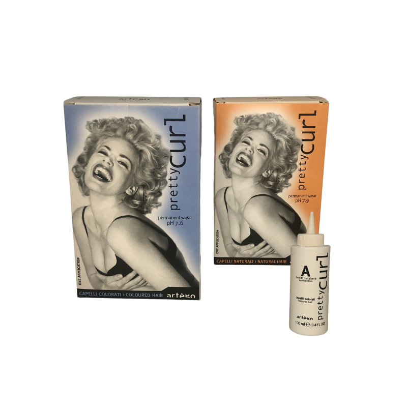 Artègo Pretty Curl doğal ve boyalı saçlar için perma setleri