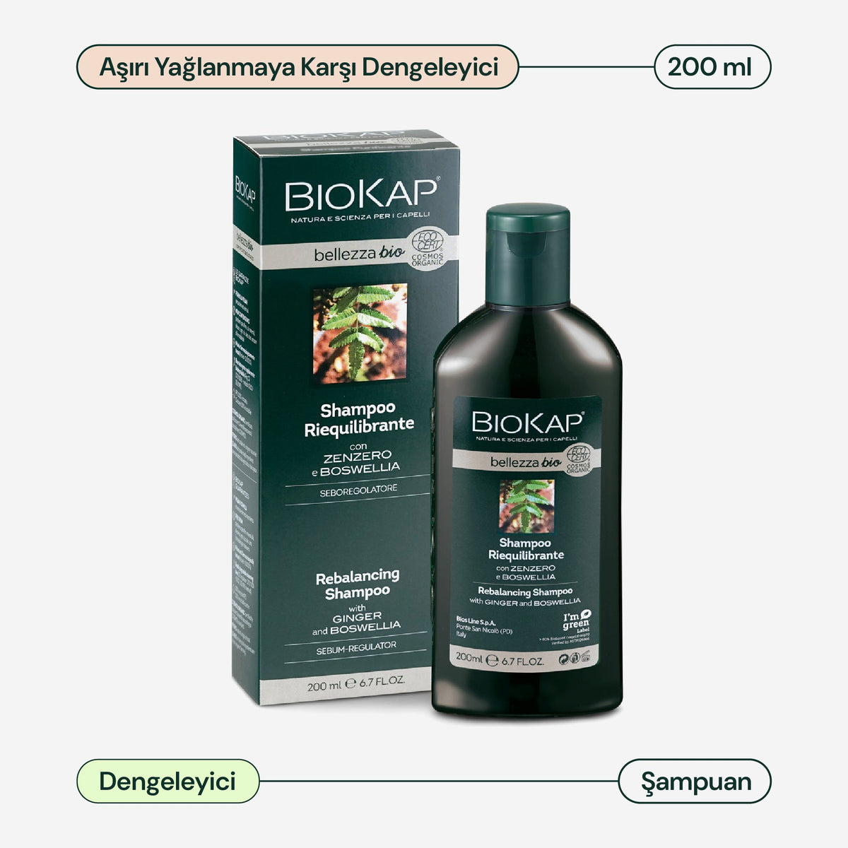 BioKap Bellezza Bio Yağ Dengeleyici Şampuan 200 ml