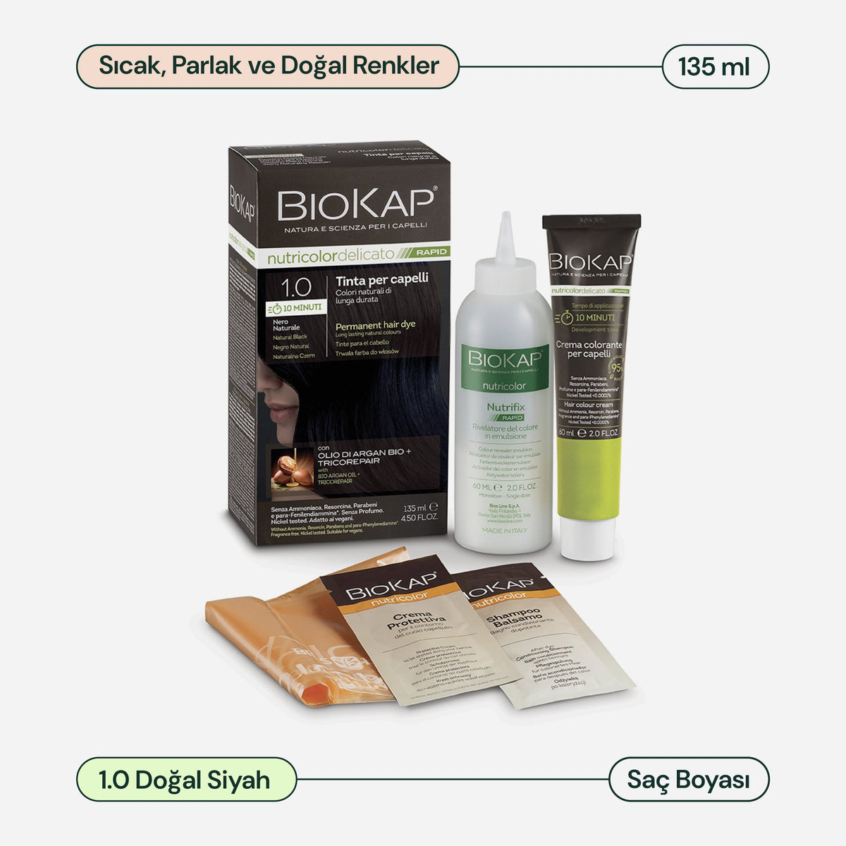 BioKap Nutricolor Delicato Rapid 1.0 Doğal Siyah