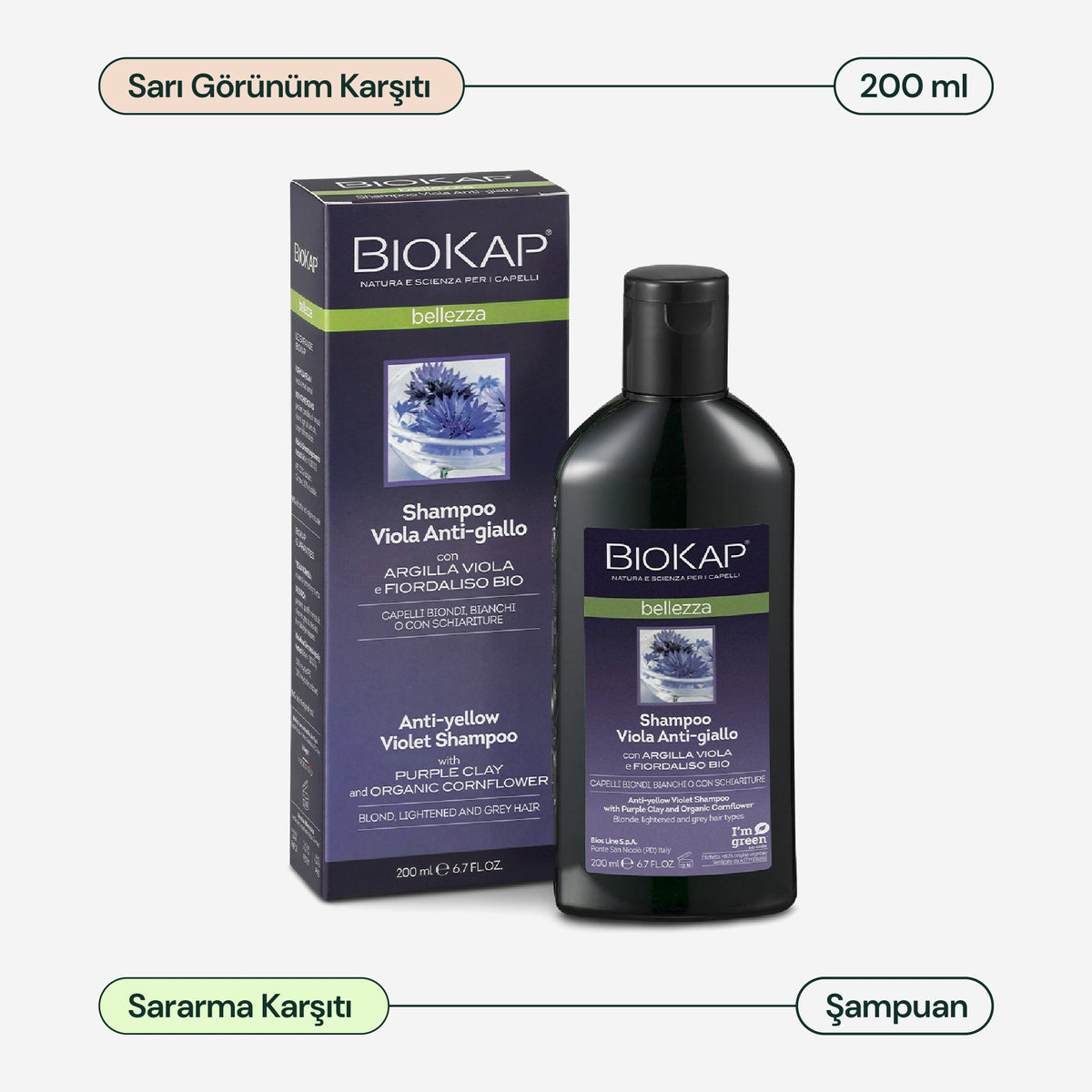 BioKap Bellezza Sarı Görünüm Karşıtı Mor Şampuan 200 ml