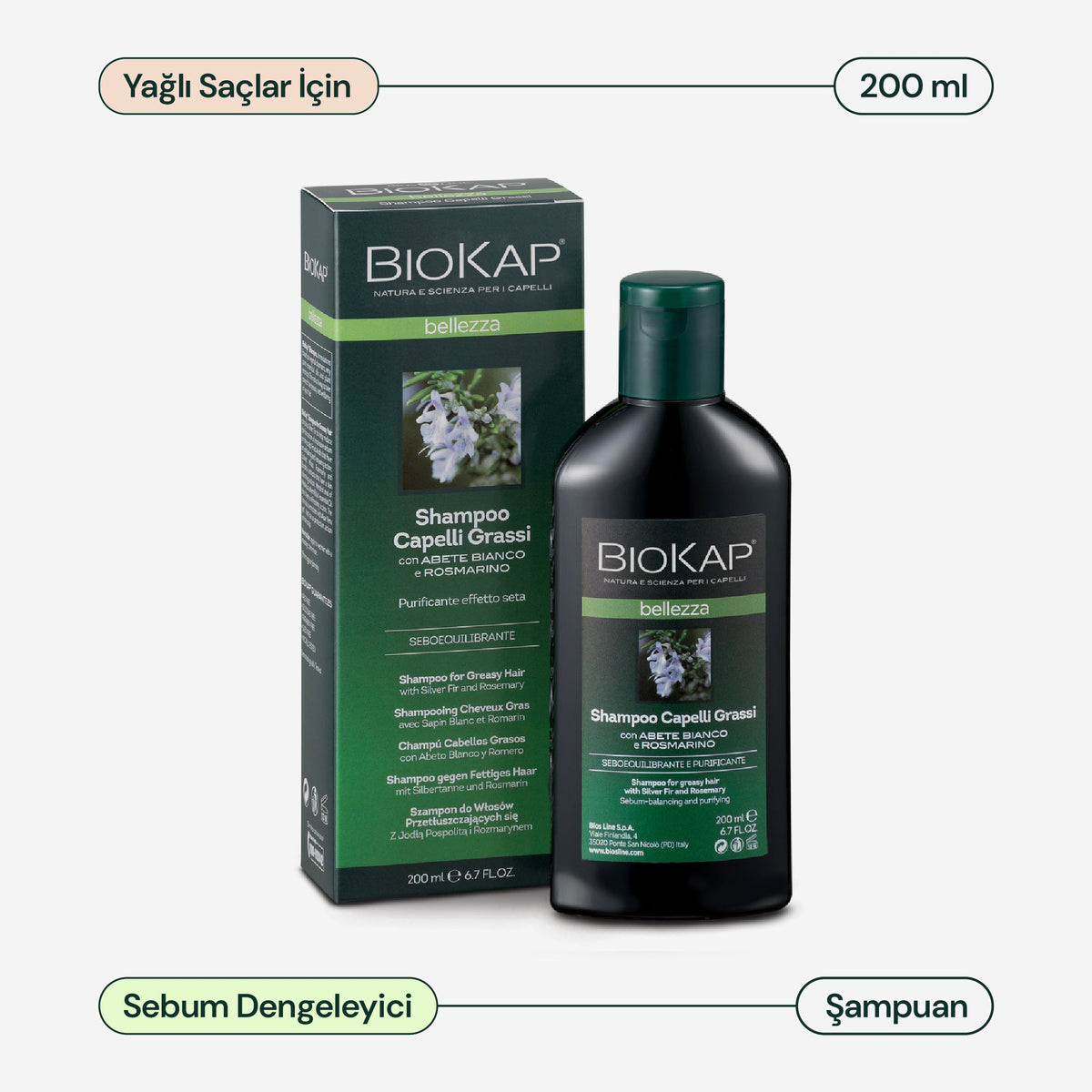 BioKap Yağlı Saçlar İçin Şampuan 200 ml