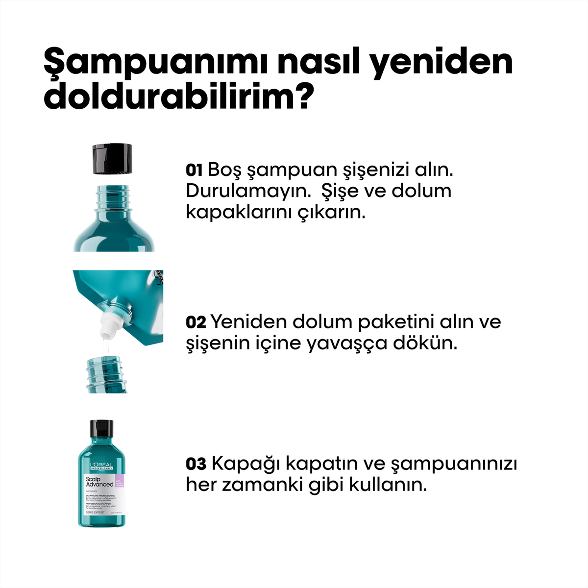 Loreal Professionnel Paris Serie Expert Scalp Advanced Hassas Saç Derisi için Profesyonel Şampuan Refill 500 ml - Görsel 4