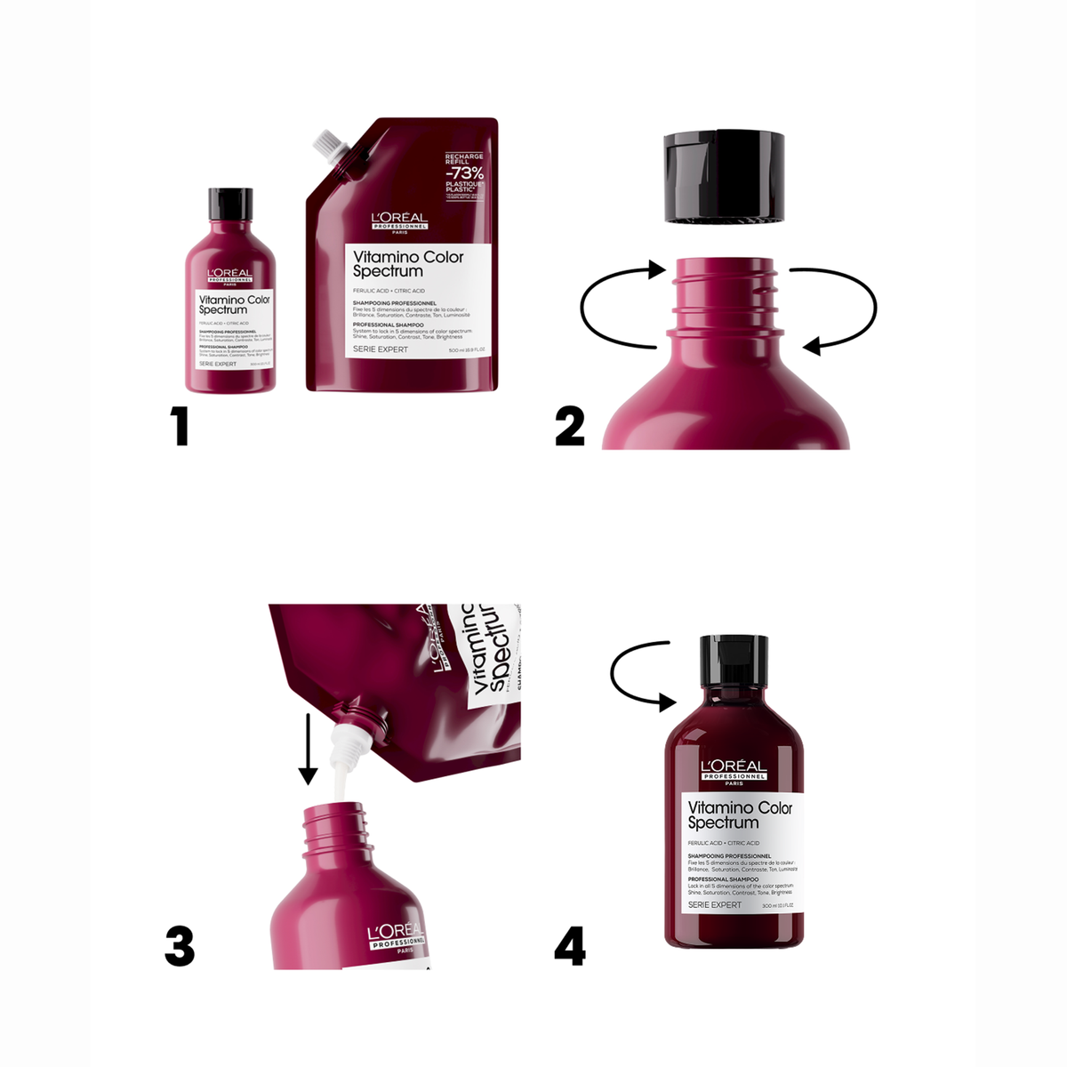 Loreal Professionnel Paris Serie Expert Vitamino Color Spectrum Boyalı Saçlar İçin Solma Karşıtı Şampuan Refill 500 ml - 2