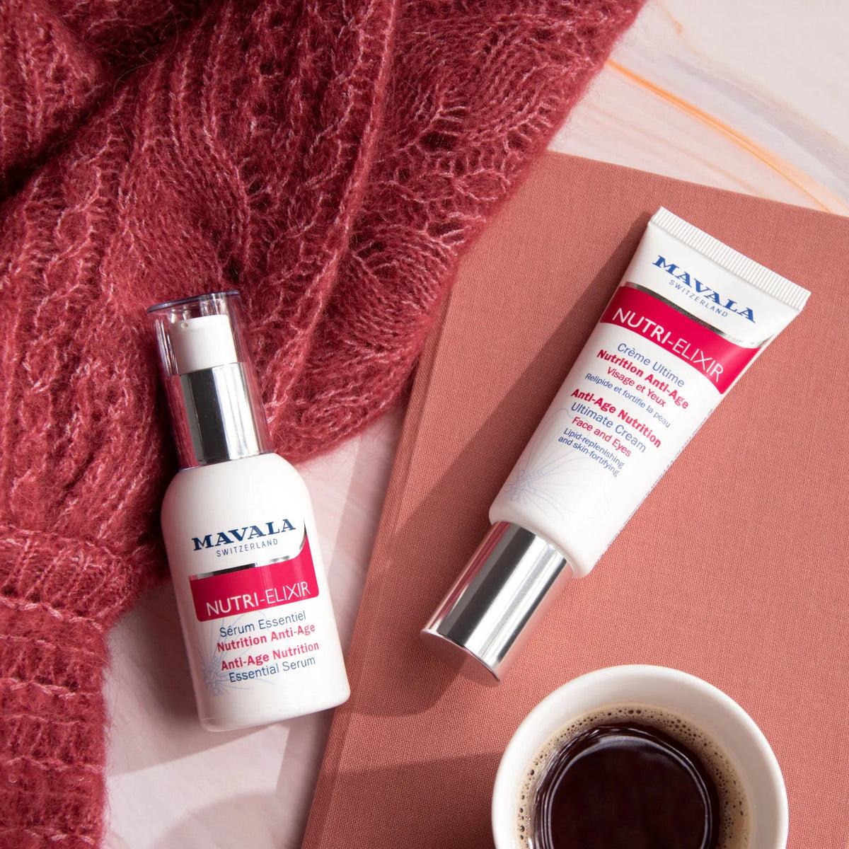 Mavala Nutri-Elixir Anti-Age Besleyici Temel Serum 30ml kullanım ve ürün görseli