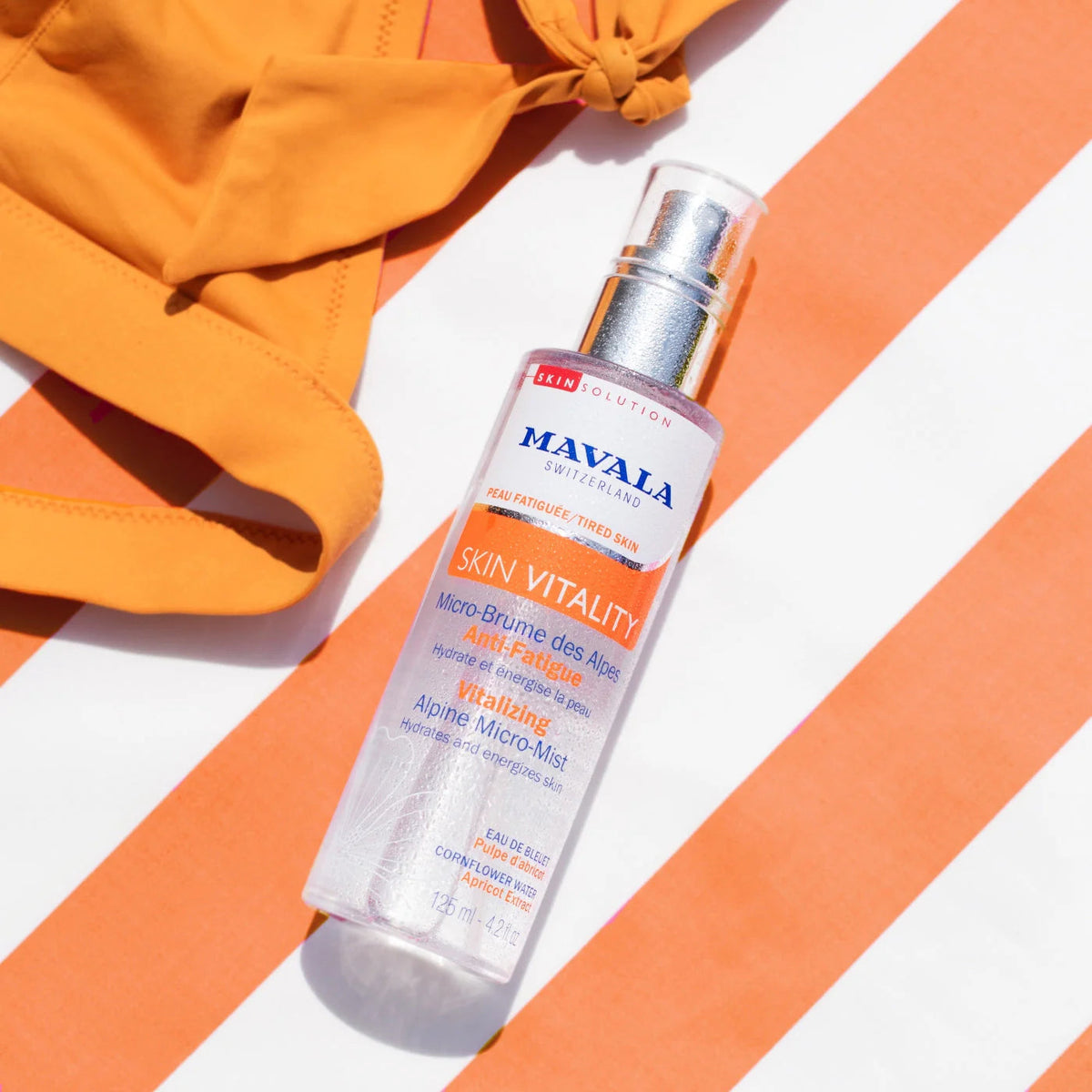 Mavala Skin Vitality Canlandırıcı Alp Mikro Spreyi 125ml kullanım ve ürün görseli