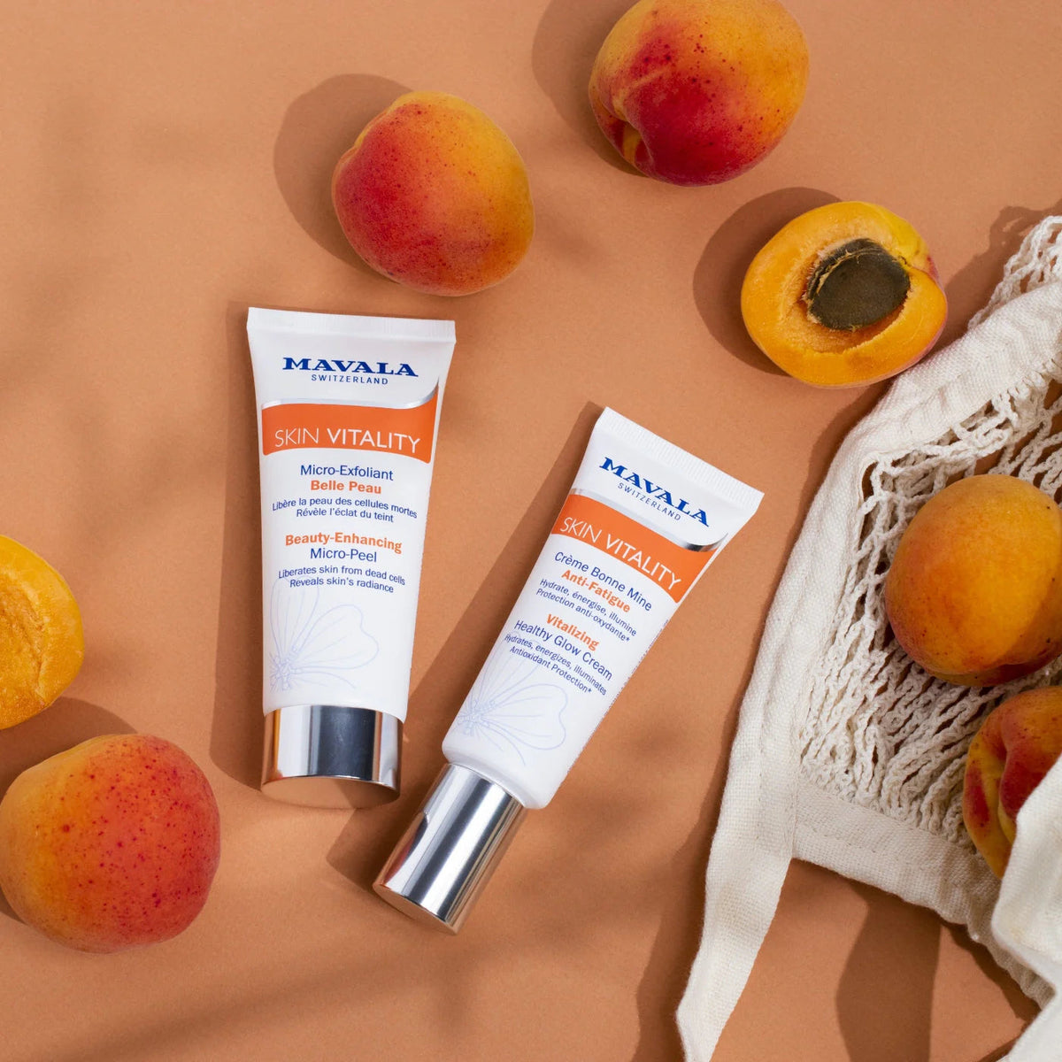 Mavala Skin Vitality Güzellik Arttırıcı Mikro-Soyucu 65ml kullanım ve ürün görseli
