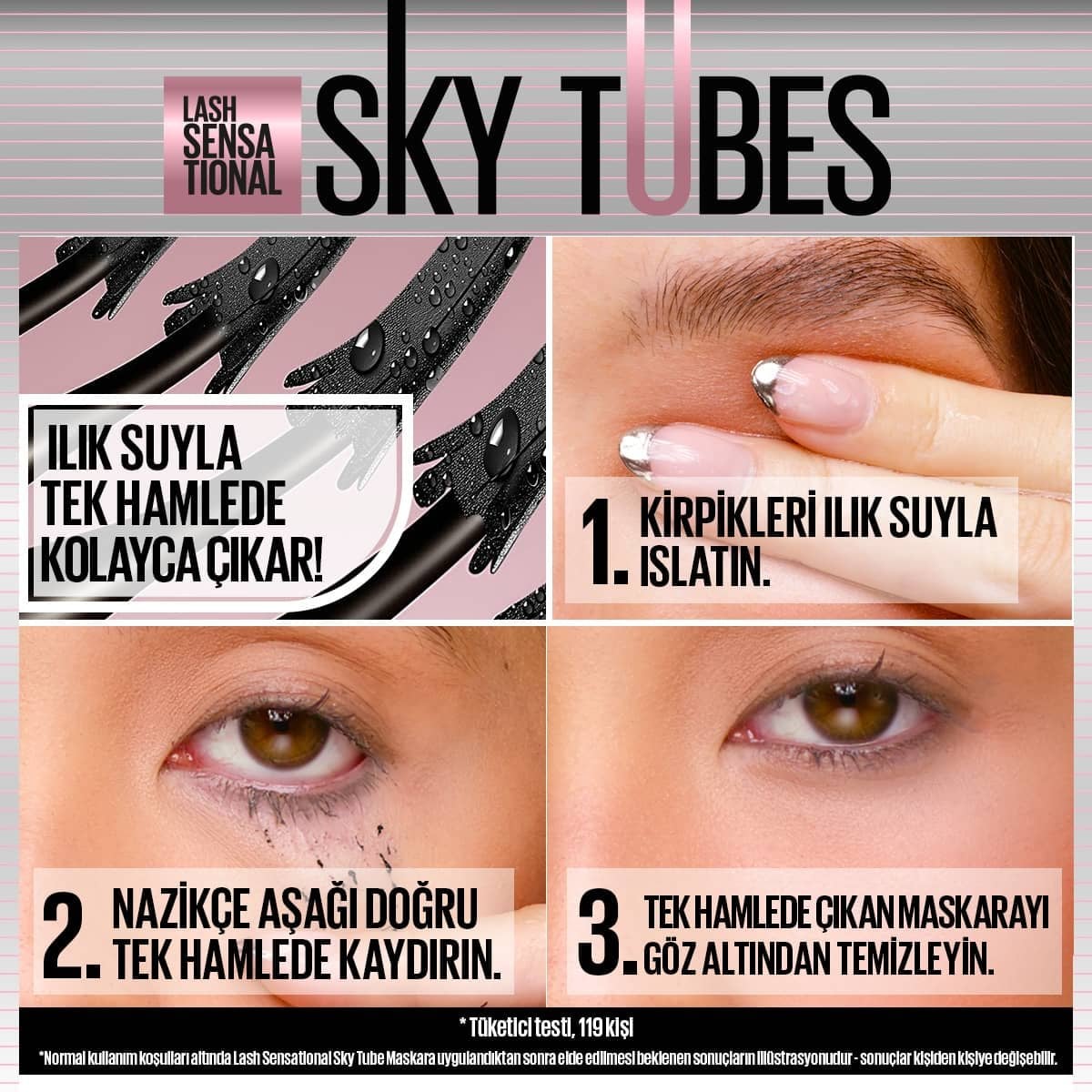 Maybelline New York Lash Sensational Sky Tubes Tubing Maskara Very Black – Detay 8
