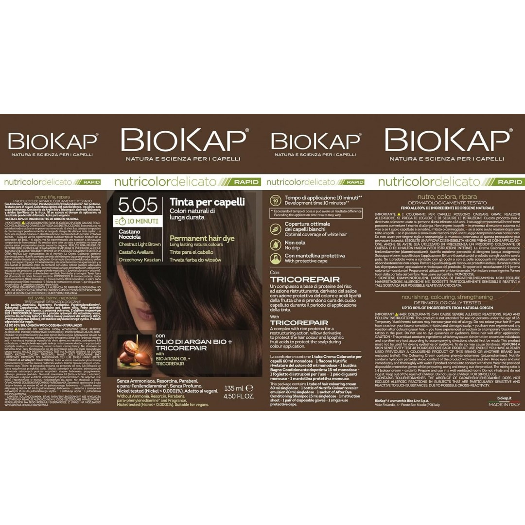 Biokap Nutricolor Delicato Rapid Saç Boyası 135 ml - 5.05 Kestane Açık Kahve Biokap Nutricolor Delicato Rapid Saç Boyası 135 ml - 5.05 Kestane Açık Kahve