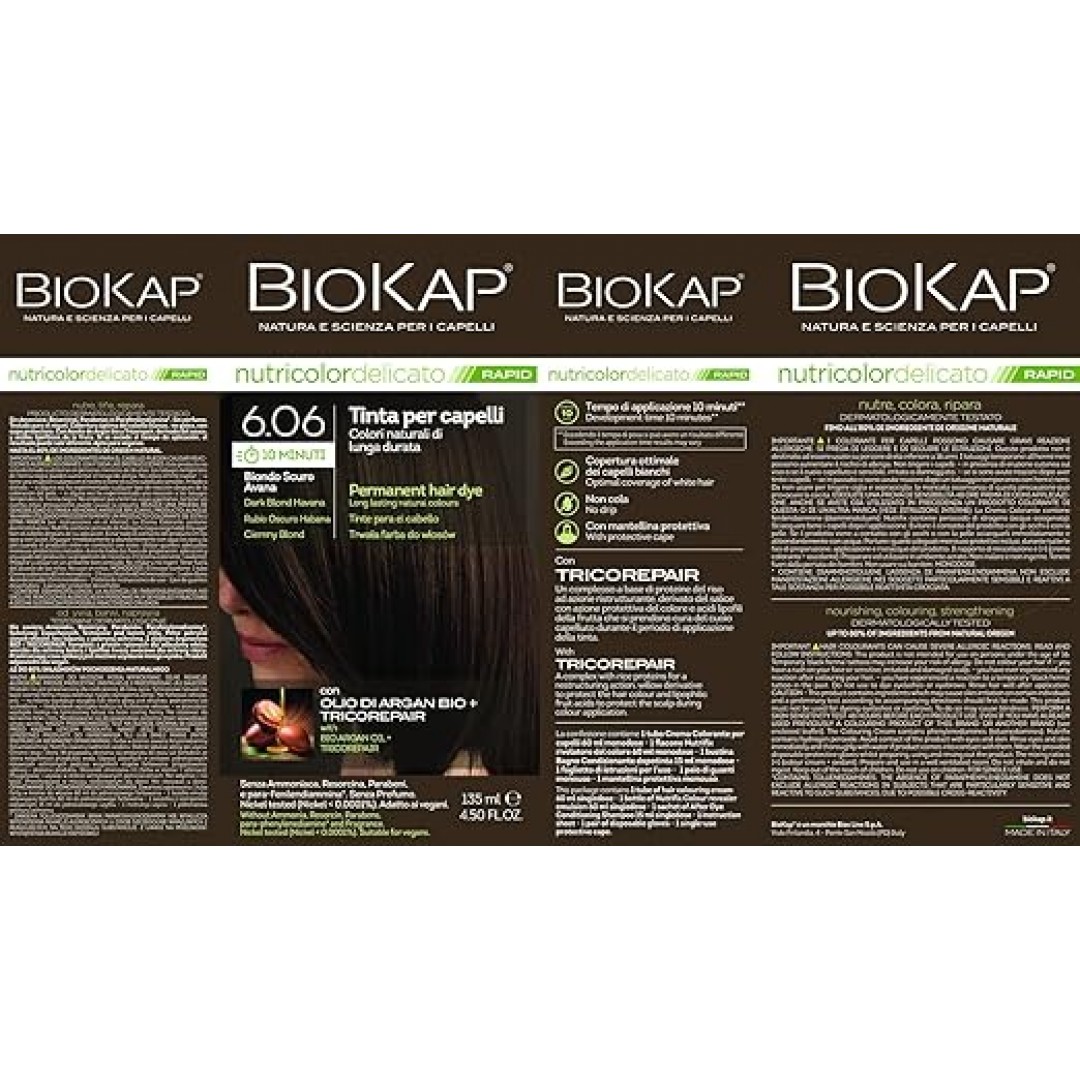 Biokap Nutricolor Delicato Rapid Saç Boyası 135 ml - 6.06 Koyu Havana Sarı Biokap Nutricolor Delicato Rapid Saç Boyası 135 ml - 6.06 Koyu Havana Sarı