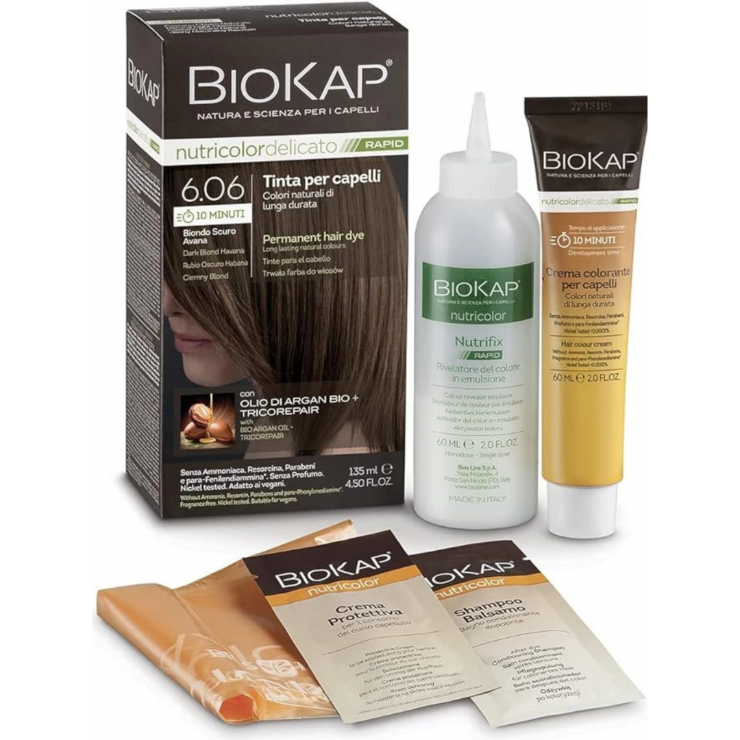 Biokap Nutricolor Delicato Rapid Saç Boyası 135 ml - 6.06 Koyu Havana Sarı Biokap Nutricolor Delicato Rapid Saç Boyası 135 ml - 6.06 Koyu Havana Sarı