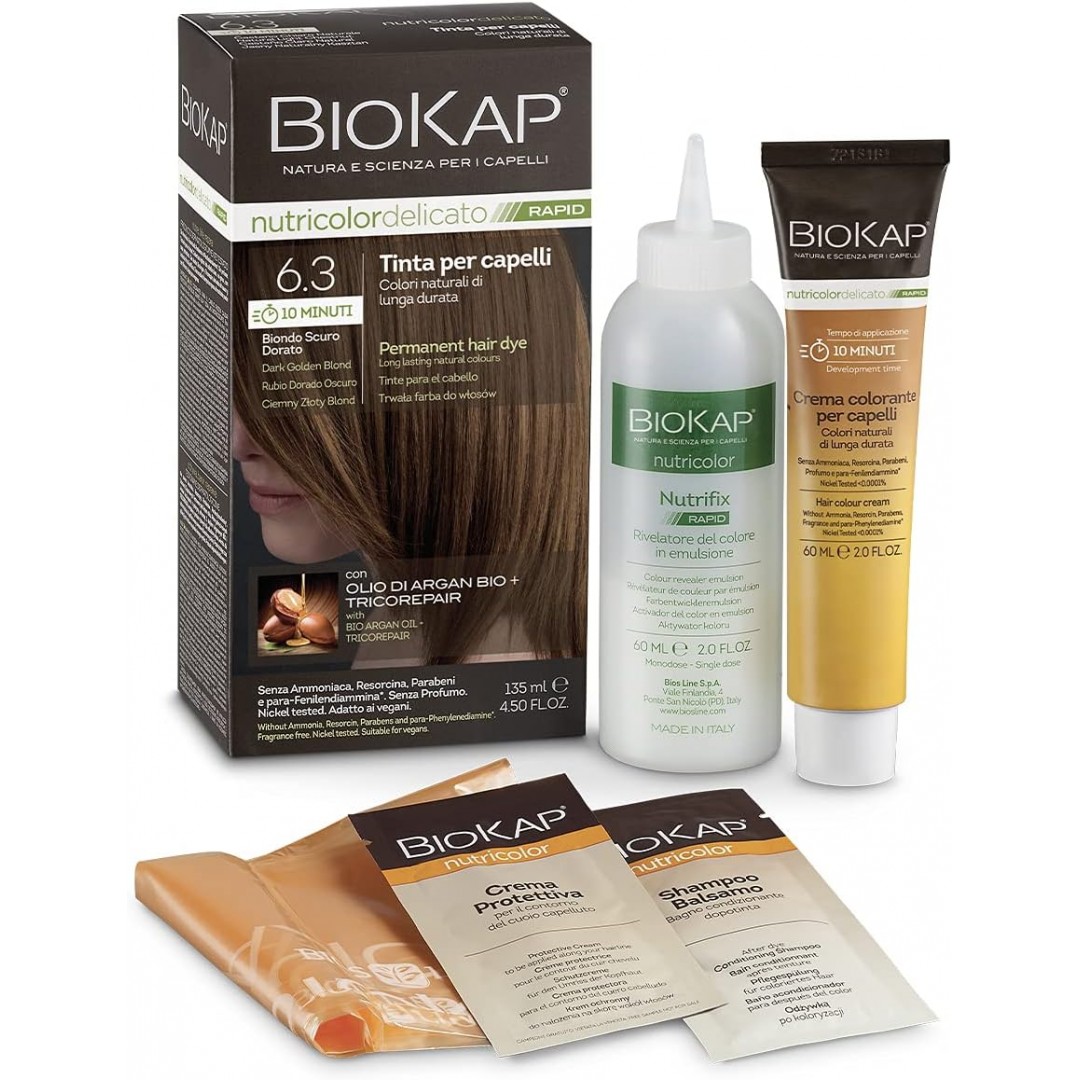 Biokap Nutricolor Delicato Rapid Saç Boyası 135 ml - 6.3 Koyu Altın Sarı Biokap Nutricolor Delicato Rapid Saç Boyası 135 ml - 6.3 Koyu Altın Sarı