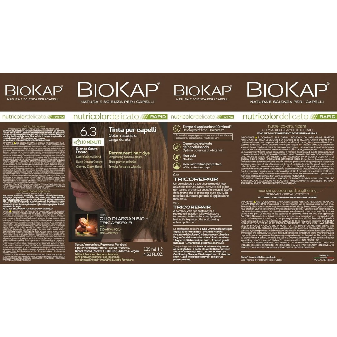 Biokap Nutricolor Delicato Rapid Saç Boyası 135 ml - 6.3 Koyu Altın Sarı Biokap Nutricolor Delicato Rapid Saç Boyası 135 ml - 6.3 Koyu Altın Sarı