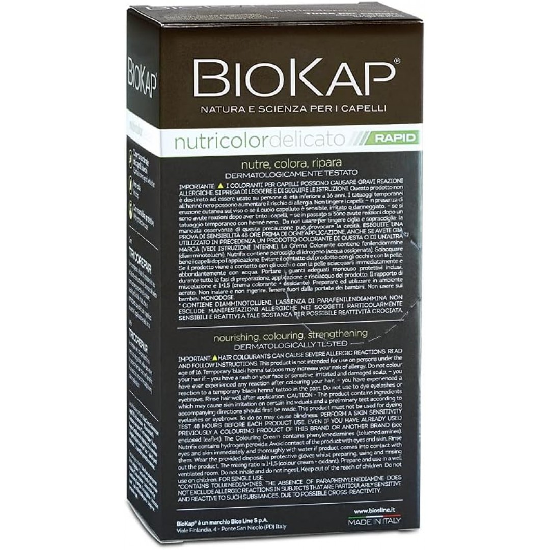 Biokap Nutricolor Delicato Rapid Saç Boyası 135 ml - 1.0 Doğal Siyah