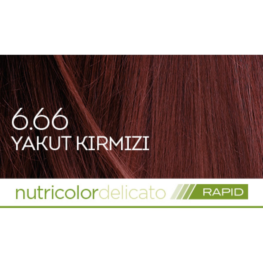 Biokap Nutricolor Delicato Rapid Saç Boyası 135 ml - 6.66 Yakut Kırmızı Biokap Nutricolor Delicato Rapid Saç Boyası 135 ml - 6.66 Yakut Kırmızı