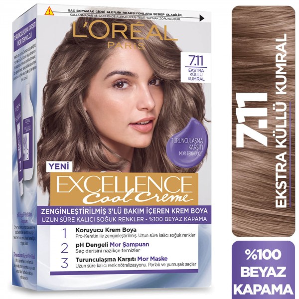 Loreal Paris Excellence Cool Creme Saç Boyası Ekstra Küllü Kumral 7.11