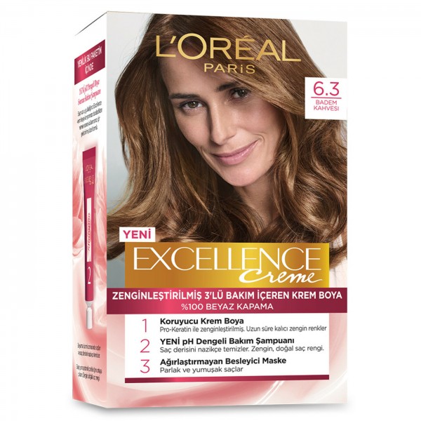 Loreal Paris Excellence Creme Saç Boyası Badem Kahvesi 6.3