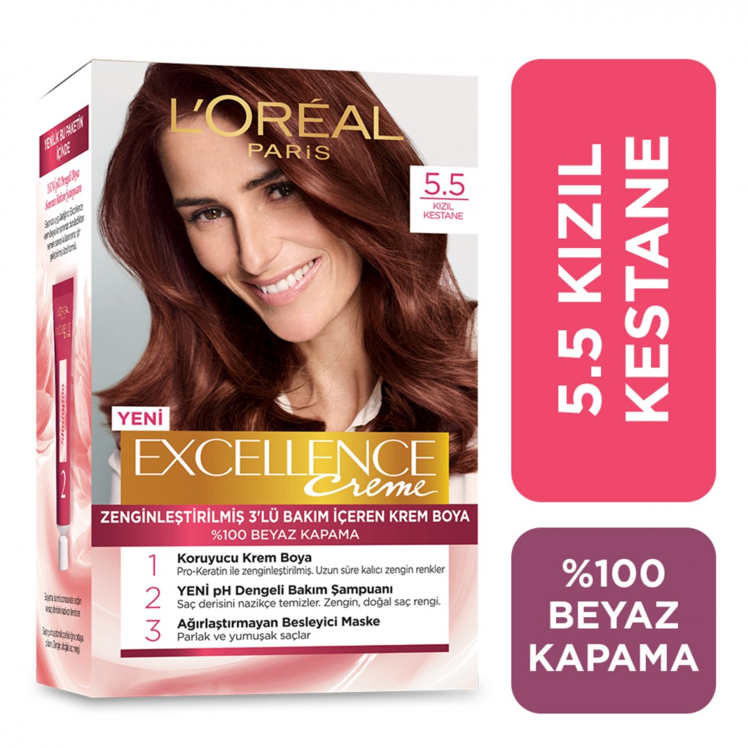 Loreal Paris Excellence Creme Saç Boyası Bronz Kestane 5.5 Loreal Paris Excellence Creme Saç Boyası Bronz Kestane 5.5