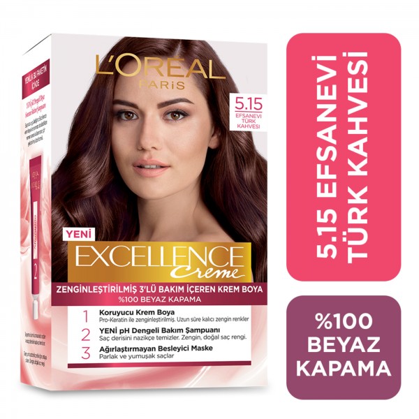 Loreal Paris Excellence Creme Saç Boyası Efsanevi Türk Kahvesi 5.15