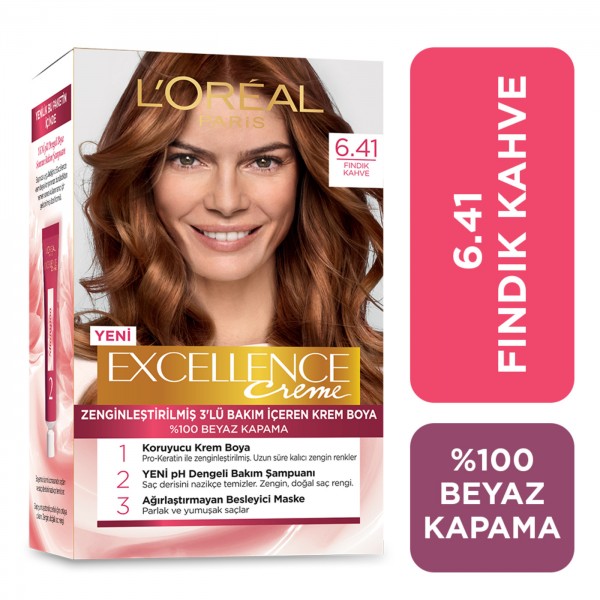 Loreal Paris Excellence Creme Saç Boyası Fındık Kahvesi 6.41