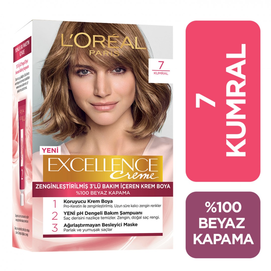Loreal Paris Excellence Creme Saç Boyası Kumral 7 Loreal Paris Excellence Creme Saç Boyası Kumral 7