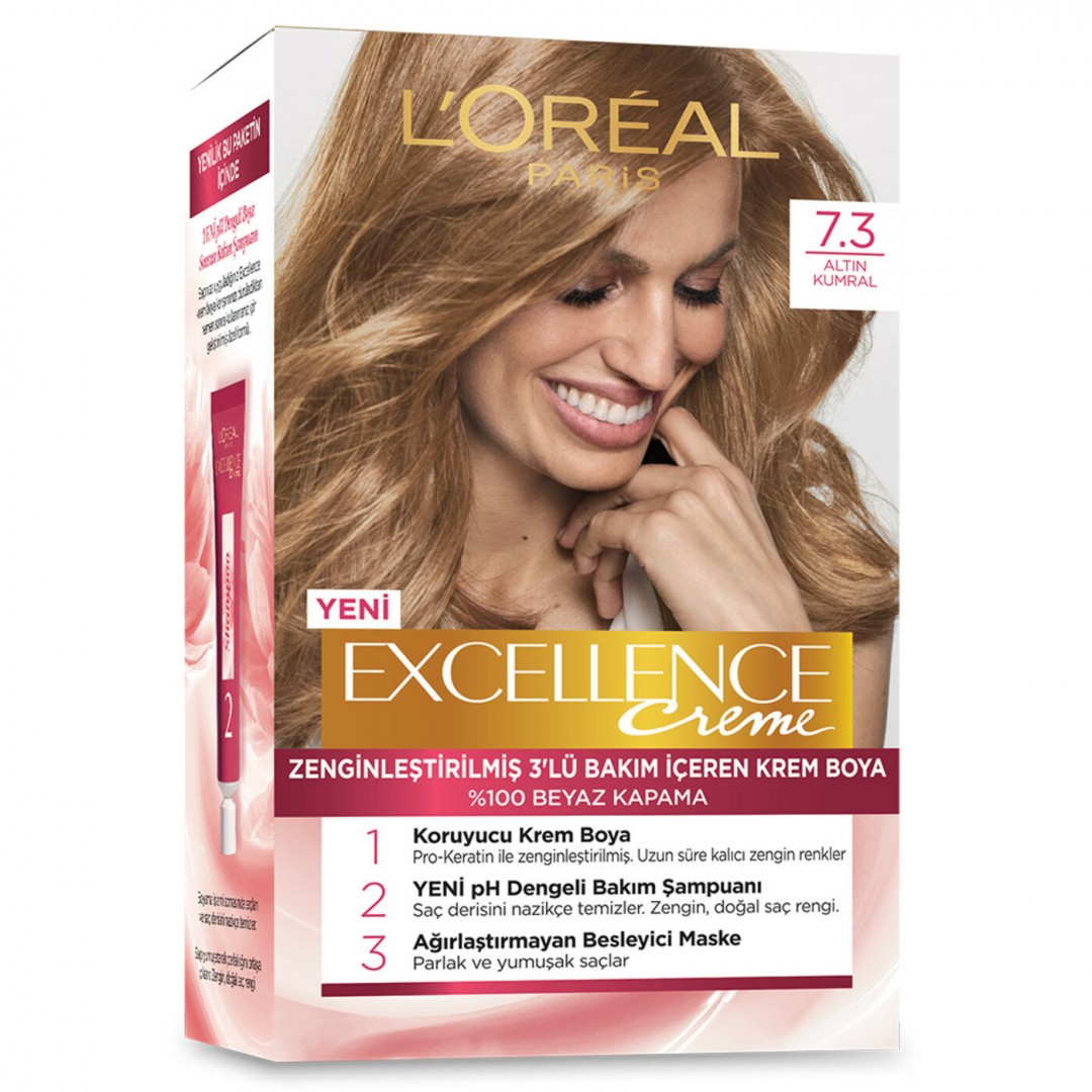 Loreal Paris Excellence Creme Saç Boyası Kumral Dore 7.3 Loreal Paris Excellence Creme Saç Boyası Kumral Dore 7.3