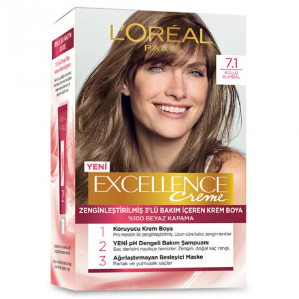 Loreal Paris Excellence Creme Saç Boyası Kumral Küllü 7.1