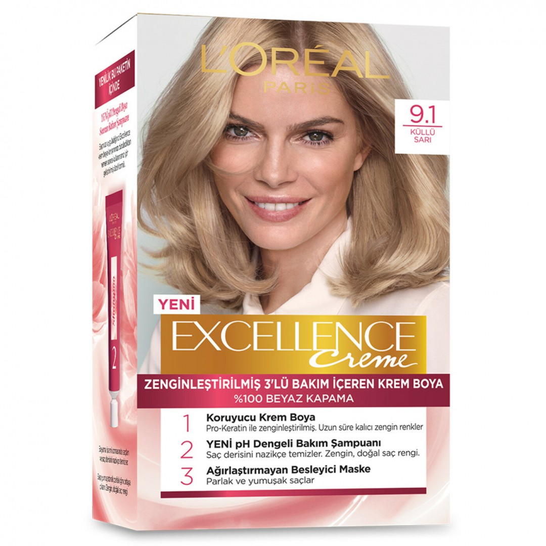 Loreal Paris Excellence Creme Saç Boyası  Sarı Küllü 9.1