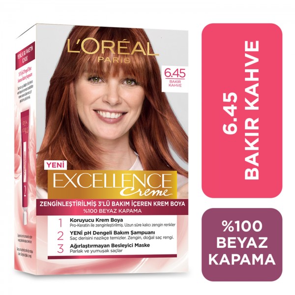Loreal Paris Excellence Creme Saç Boyası Sıcak Bakır Kahve 6.45