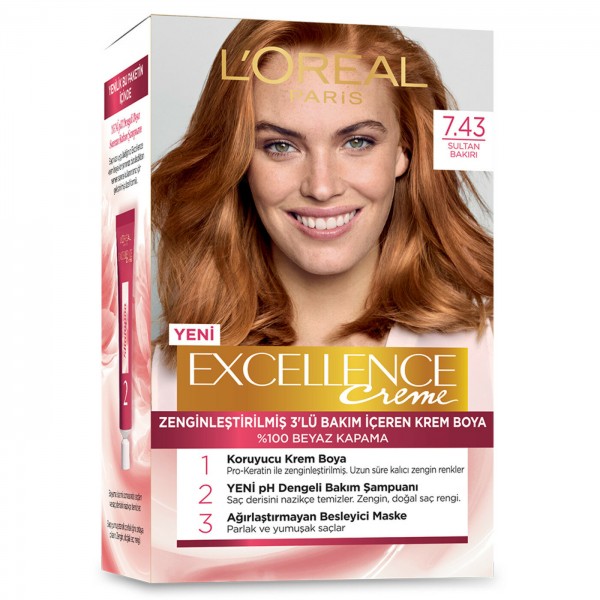 Loreal Paris Excellence Creme Saç Boyası Tarçın Bakır 7.43