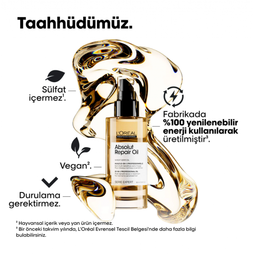 L'Oréal Professionnel Absolut Repair 10 Etkili Mucizevi Bakım Yağı 90 ml L'Oréal Professionnel Absolut Repair 10 Etkili Mucizevi Bakım Yağı 90 ml