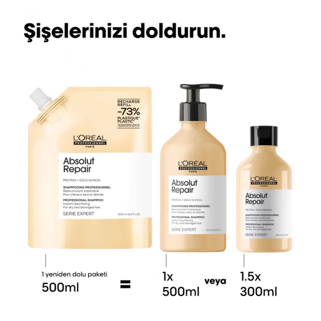 L'Oréal Professionnel Absolut Repair Onarıcı Şampuan 500 ml (Refill - Yedek Paket)