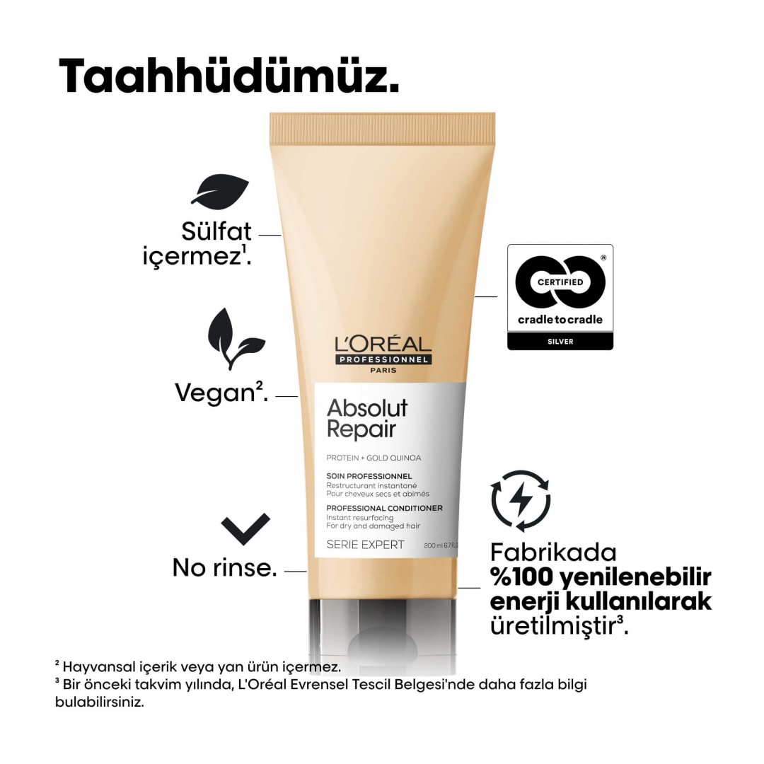 L'Oréal Professionnel Absolut Repair Yıpranmış Saçlar İçin Onarıcı Saç Bakım Kremi 200 ml