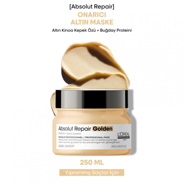 L'Oréal Professionnel Absolut Repair Golden Yıpranmış Saçlar İçin Onarıcı Altın Maske 250 ml