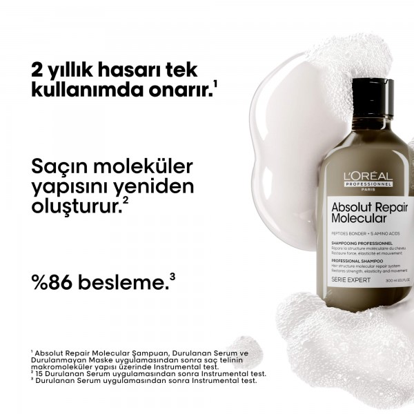 L'Oréal Professionnel Absolut Repair Molecular Arındırıcı Şampuan 300 ml L'Oréal Professionnel Absolut Repair Molecular Arındırıcı Şampuan 300 ml