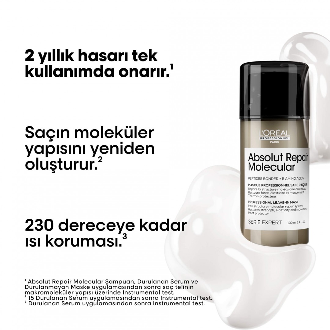 L'Oréal Professionnel Absolut Repair Molecular Durulanmayan Saç Maskesi 100 ml L'Oréal Professionnel Absolut Repair Molecular Durulanmayan Saç Maskesi 100 ml