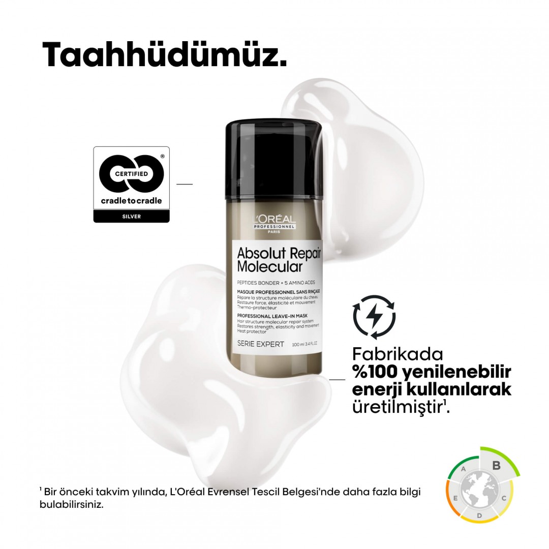 L'Oréal Professionnel Absolut Repair Molecular Durulanmayan Saç Maskesi 100 ml L'Oréal Professionnel Absolut Repair Molecular Durulanmayan Saç Maskesi 100 ml