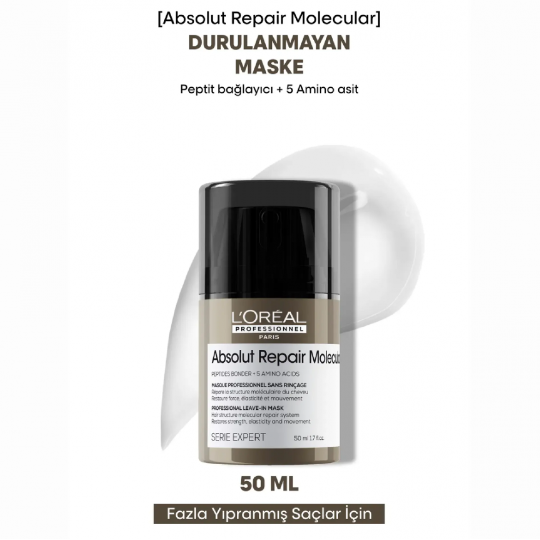 L'Oréal Professionnel Absolut Repair Molecular Durulanmayan Saç Maskesi 50 ml