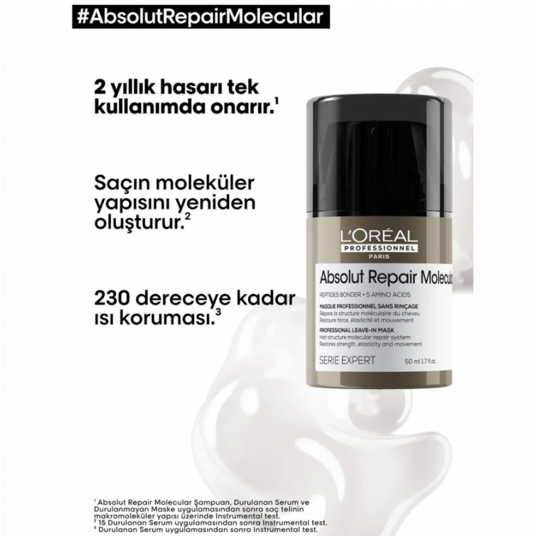 L'Oréal Professionnel Absolut Repair Molecular Durulanmayan Saç Maskesi 50 ml