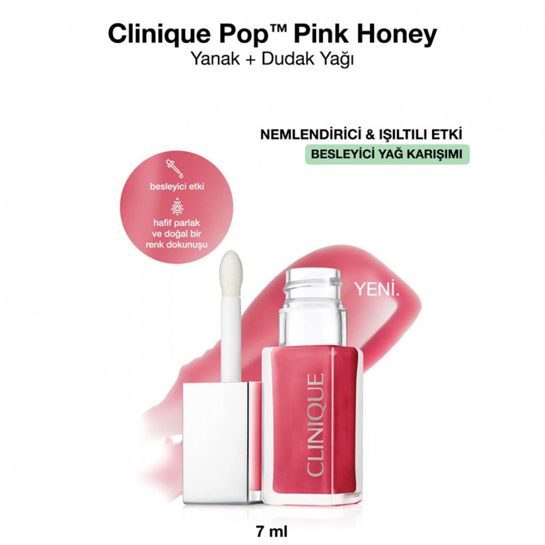 Clinique Pop Renklendirici Yanak + Dudak Yağı – Pink Honey