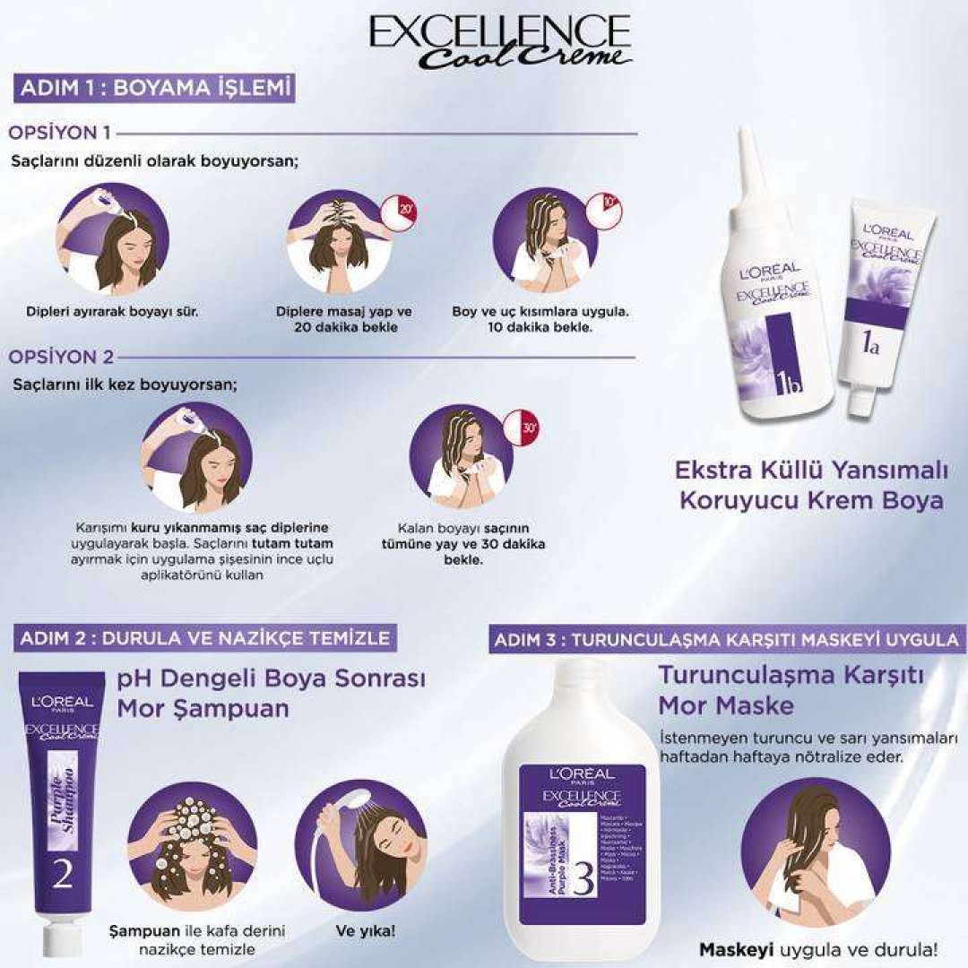 Loreal Paris Excellence Cool Creme Saç Boyası Ekstra Küllü Koyu Kumral 6.11