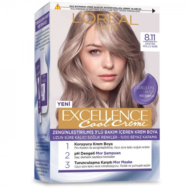 Loreal Paris Excellence Cool Creme Saç Boyası Ekstra Küllü Sarı 8.11