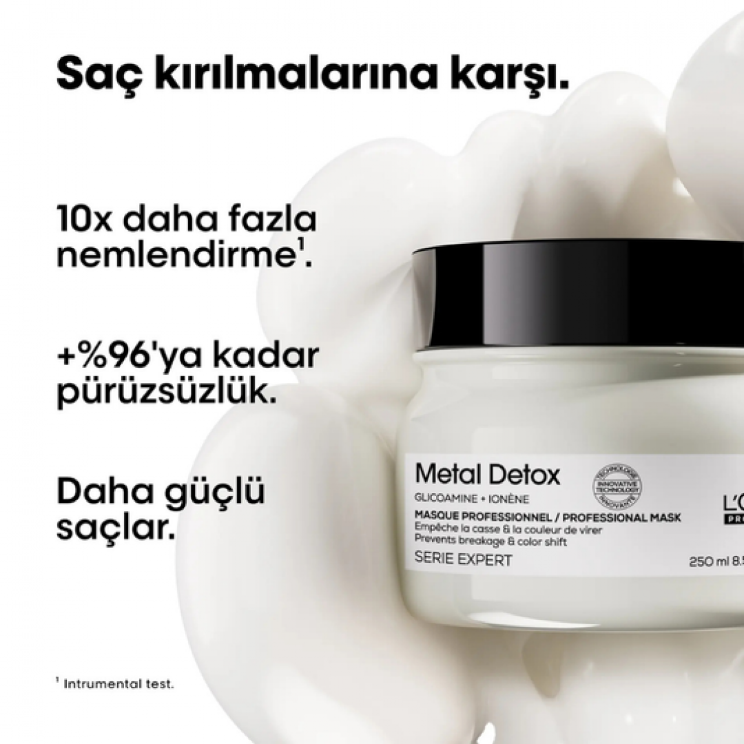 Loreal Professionnel Paris Serie Expert Metal Detox Renkli ve Açıcı ile İşlem Görmüş Saçlar İçin Metal Karşıtı Koruyucu Maske 250 ml Loreal Professionnel Paris Serie Expert Metal Detox Renkli ve Açıcı ile İşlem Görmüş Saçlar İçin Metal Karşıtı Koruyucu Maske 250 ml