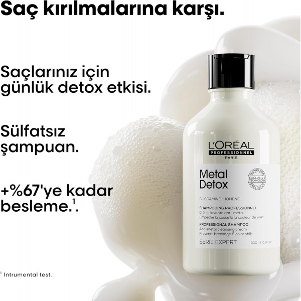 Loreal Professionnel Paris Serie Expert Metal Detox Renkli ve Açıcı ile İşlem Görmüş Saçlar İçin Metal Karşıtı Arındırıcı Şampuan 300 ml