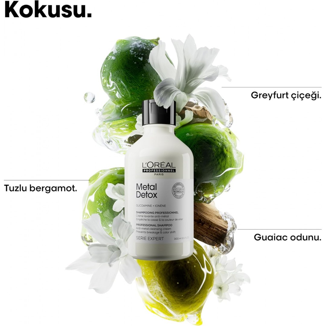 Loreal Professionnel Paris Serie Expert Metal Detox Renkli ve Açıcı ile İşlem Görmüş Saçlar İçin Metal Karşıtı Arındırıcı Şampuan 300 ml Loreal Professionnel Paris Serie Expert Metal Detox Renkli ve Açıcı ile İşlem Görmüş Saçlar İçin Metal Karşıtı Arındırıcı Şampuan 300 ml
