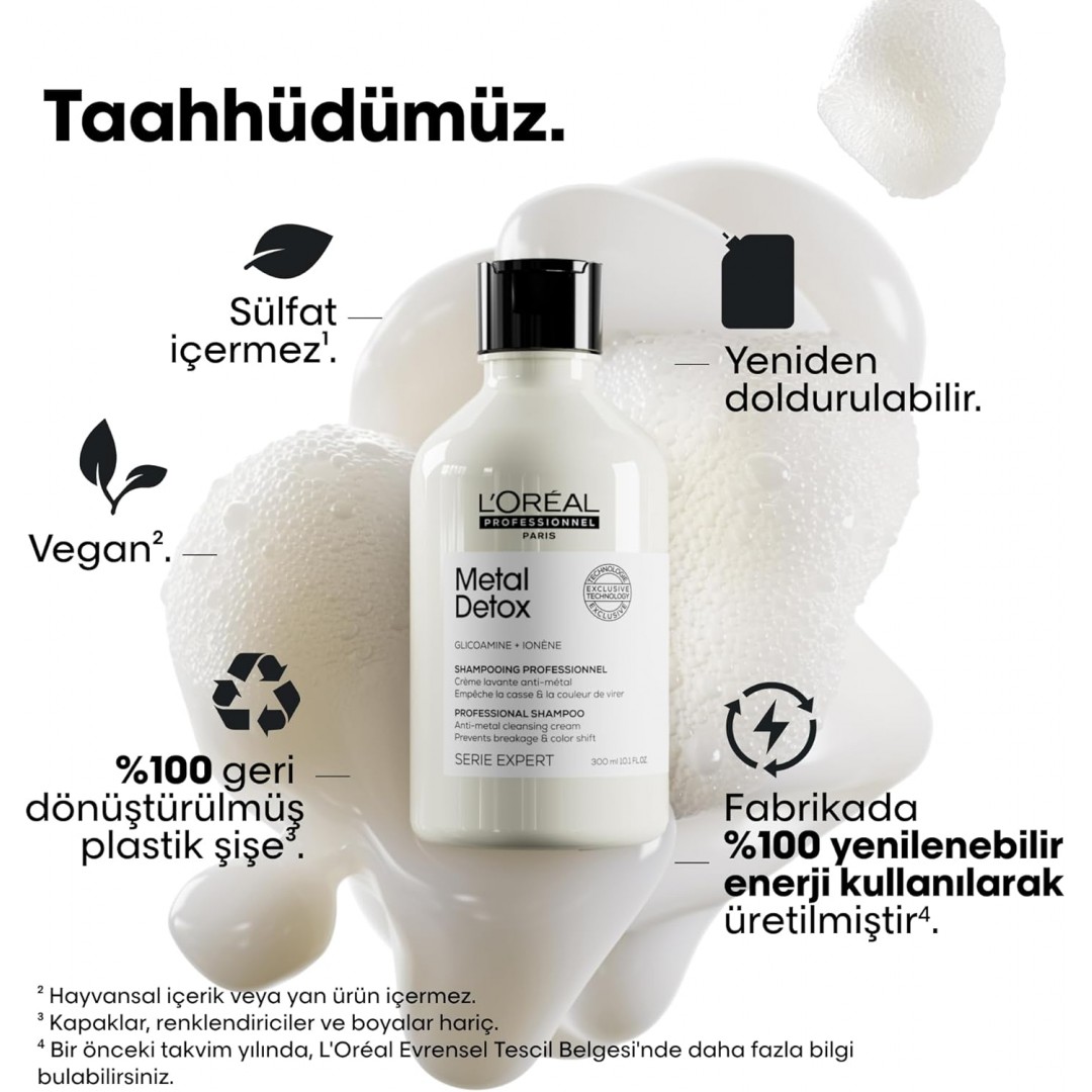 Loreal Professionnel Paris Serie Expert Metal Detox Renkli ve Açıcı ile İşlem Görmüş Saçlar İçin Metal Karşıtı Arındırıcı Şampuan 300 ml Loreal Professionnel Paris Serie Expert Metal Detox Renkli ve Açıcı ile İşlem Görmüş Saçlar İçin Metal Karşıtı Arındırıcı Şampuan 300 ml