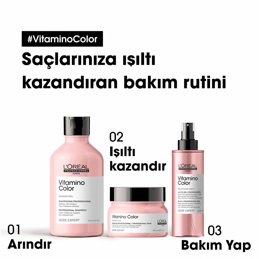 L'Oréal Professionnel Vitamino Color Şampuan 300 ml - Boyalı Saçlar İçin Renk Koruyucu Bakım L'Oréal Professionnel Vitamino Color Şampuan 300 ml - Boyalı Saçlar İçin Renk Koruyucu Bakım