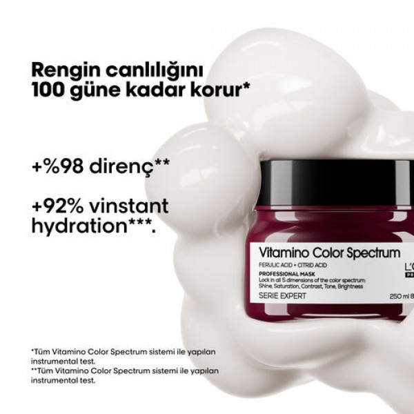 L'Oréal Professionnel Vitamino Color Spectrum Boyalı Saçlar İçin Güçlendirici Maske 250 ml L'Oréal Professionnel Vitamino Color Spectrum Boyalı Saçlar İçin Güçlendirici Maske 250 ml