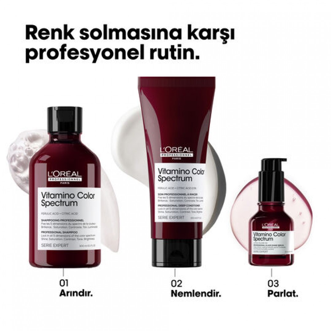 L'Oréal Professionnel Vitamino Color Spectrum Boyalı Saçlar İçin Solma Karşıtı Şampuan 300 ml L'Oréal Professionnel Vitamino Color Spectrum Boyalı Saçlar İçin Solma Karşıtı Şampuan 300 ml